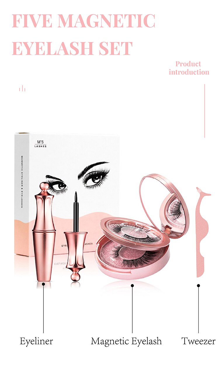 3D Magnetic Eyelashes and Eyeliner Set