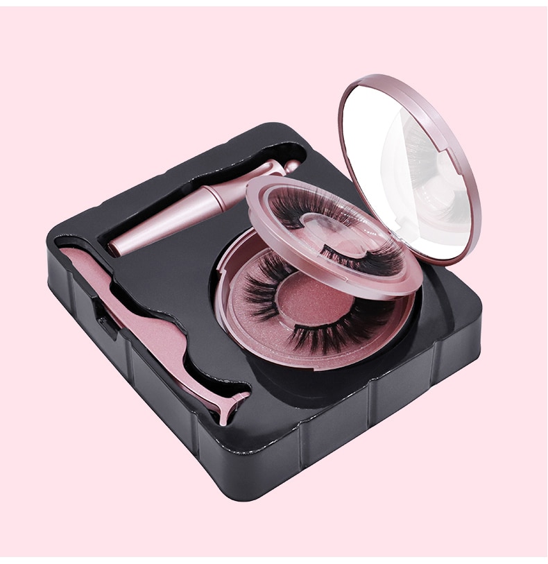 3D Mink Magnetic Eyelashes with Eyeliner Kit