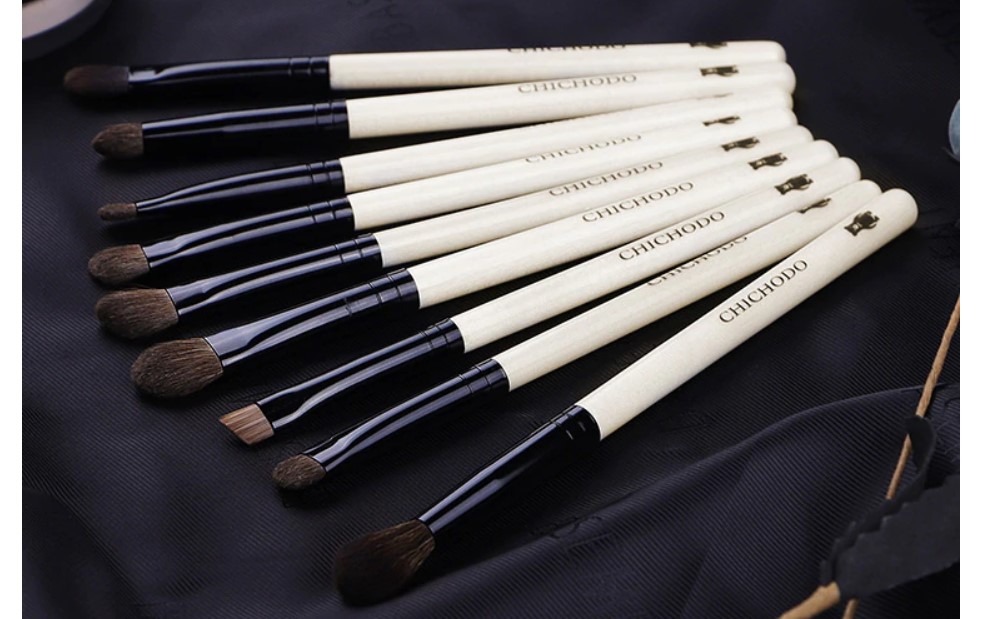 Natural Pony Hair Eye Makeup Brushes 9 Pcs Set