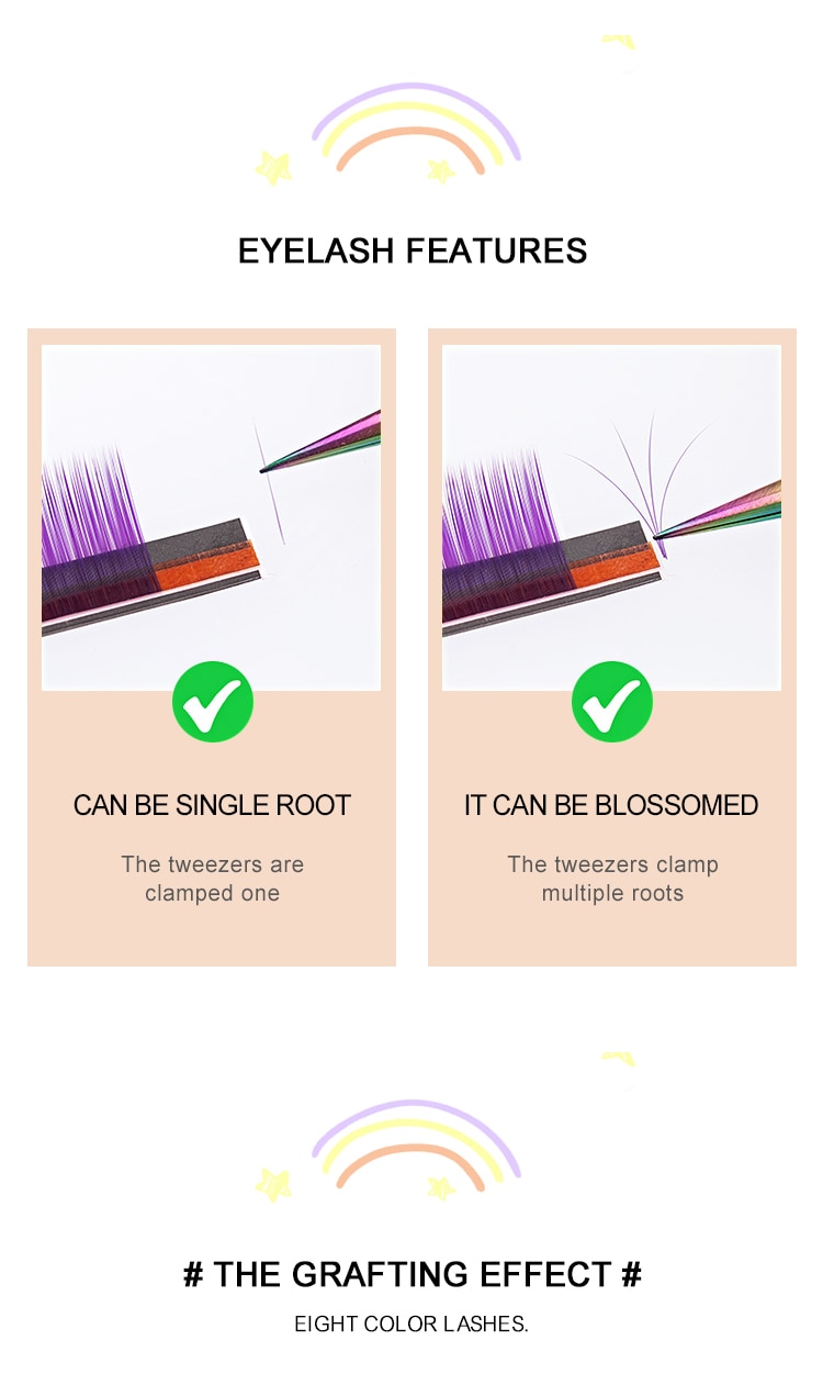 Colorful Eyelashes 16 Rows Set