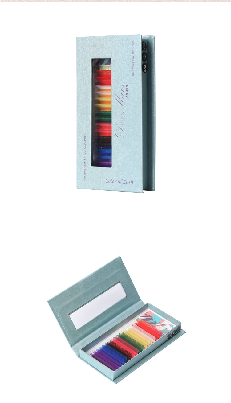 Colorful Eyelashes 16 Rows Set