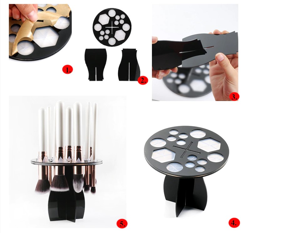 Black Mushroom Shaped Makeup Brush Holder