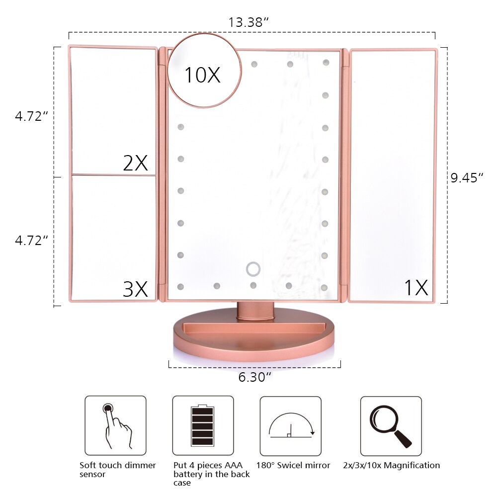 22 LEDs Makeup Mirror