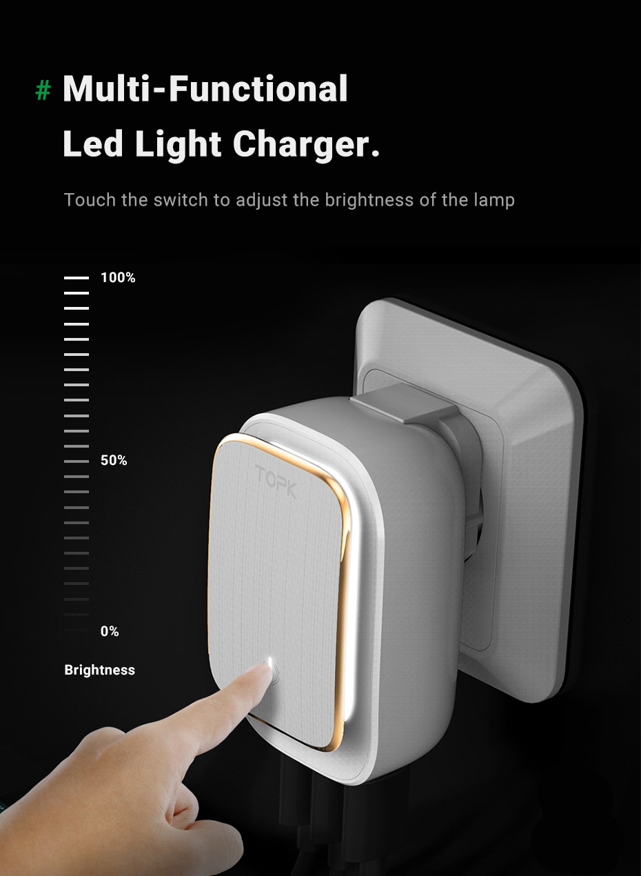 Universal Four-USB Charger with LED Light Universal Four-USB Charger with LED Light