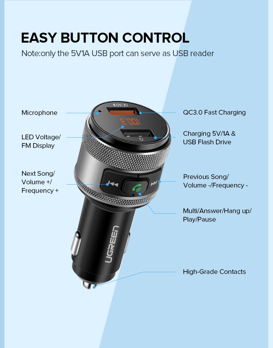 USB and Bluetooth Car Charger for Phones USB and Bluetooth Car Charger for Phones