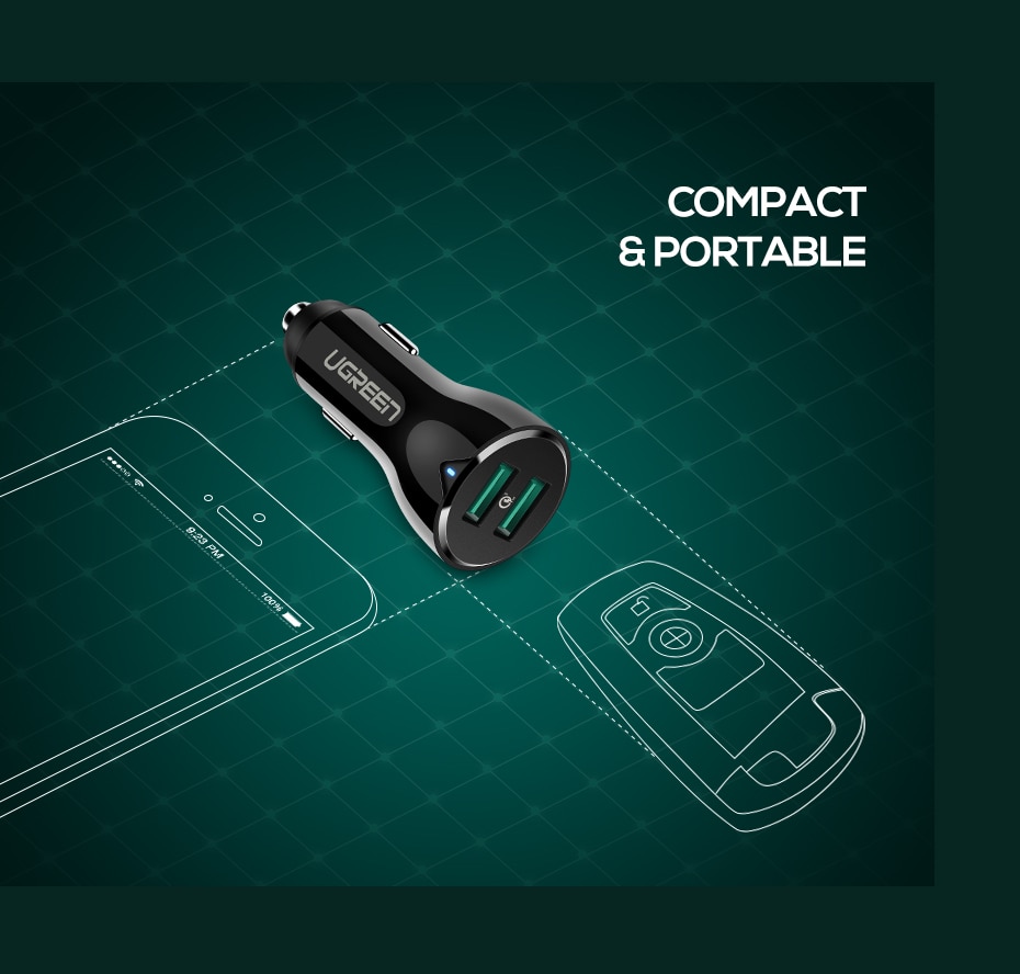 3.0 36 W Universal Car Charger for Phones 3.0 36 W Universal Car Charger for Phones