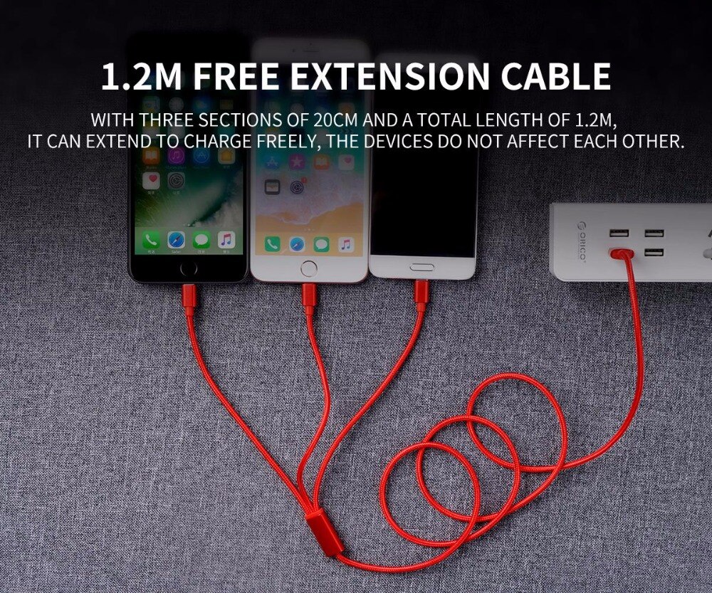 3 in 1 USB Cable for iPhone and Smartphones 3 in 1 USB Cable for iPhone and Smartphones